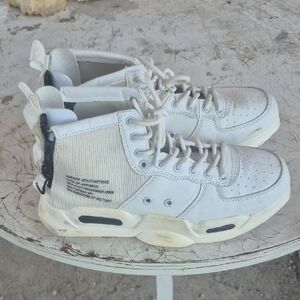 Stylish White High-Top Boat Shoes